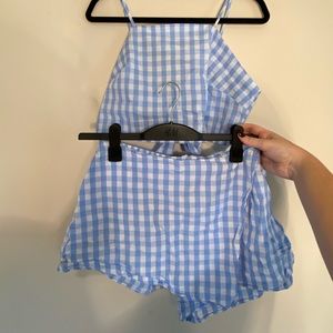 Two-Piece Blue Gingham Set